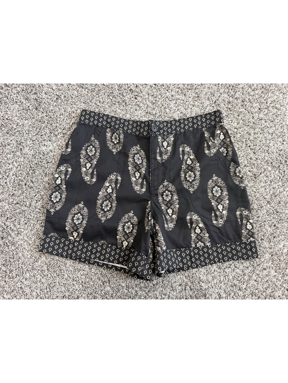 Knox Rose Cotton Blend Boho Paisley Side Pockets Shorts Women's Size L